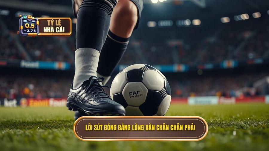 3. Lỗi sút bóng bằng lòng bàn chân chân phải